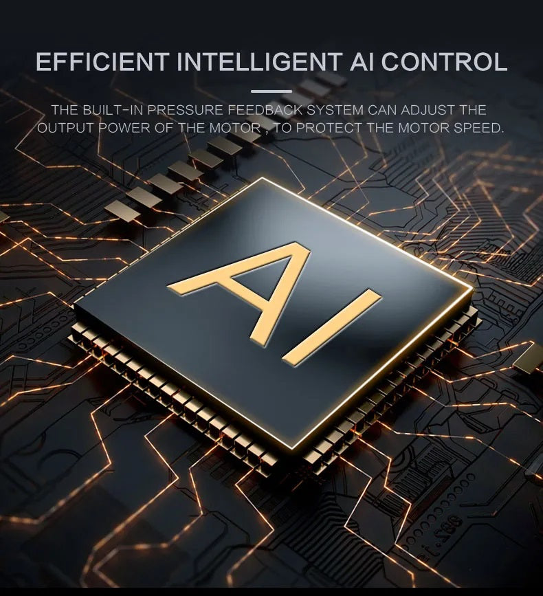 Efficient AI control system in massage gun for motor speed adjustment.