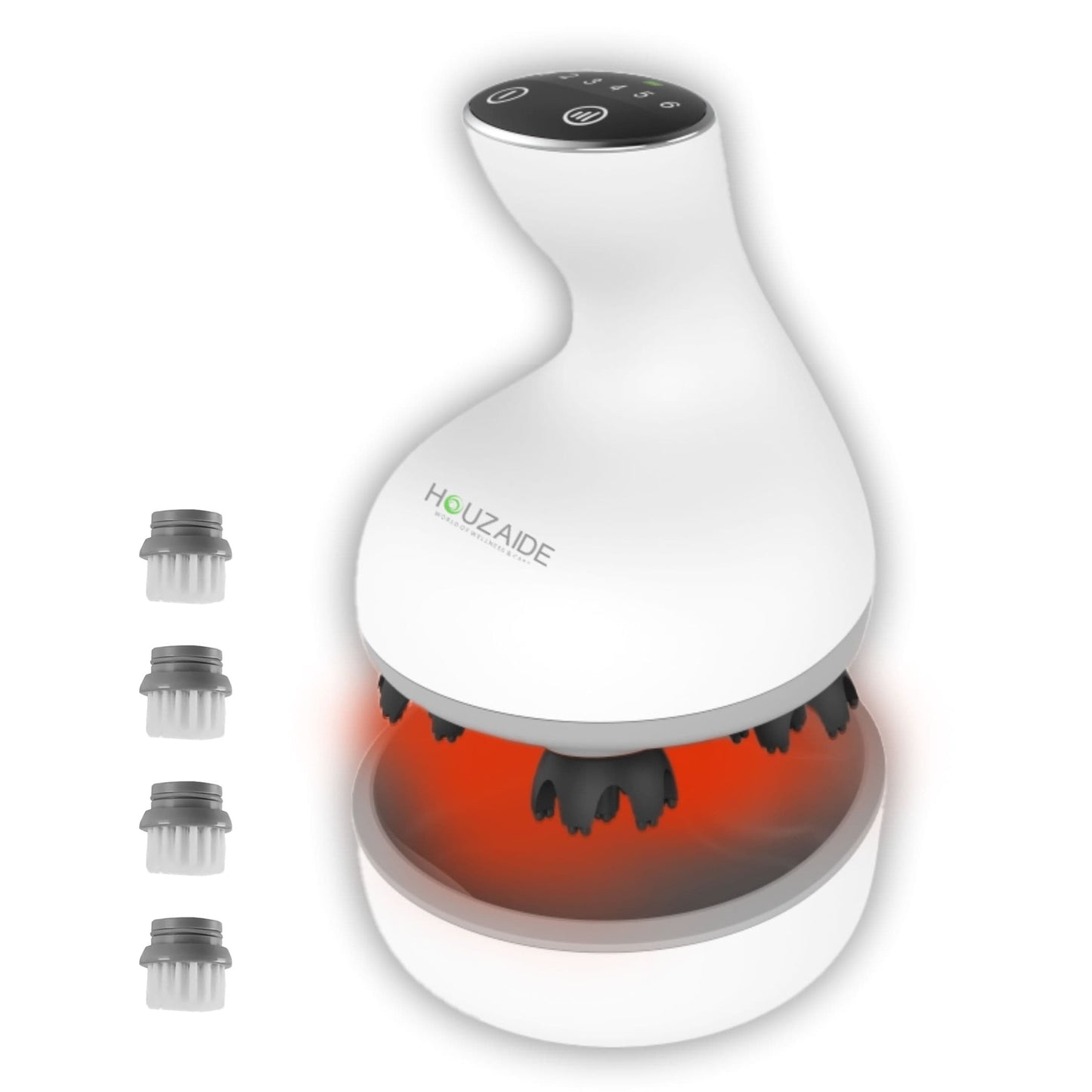 HOUZAIDE WORLD OF WELLNESS & CARE Smart Electric Scalp Massager for Hair Growth | EMS & Red Light Therapy Massager HA104