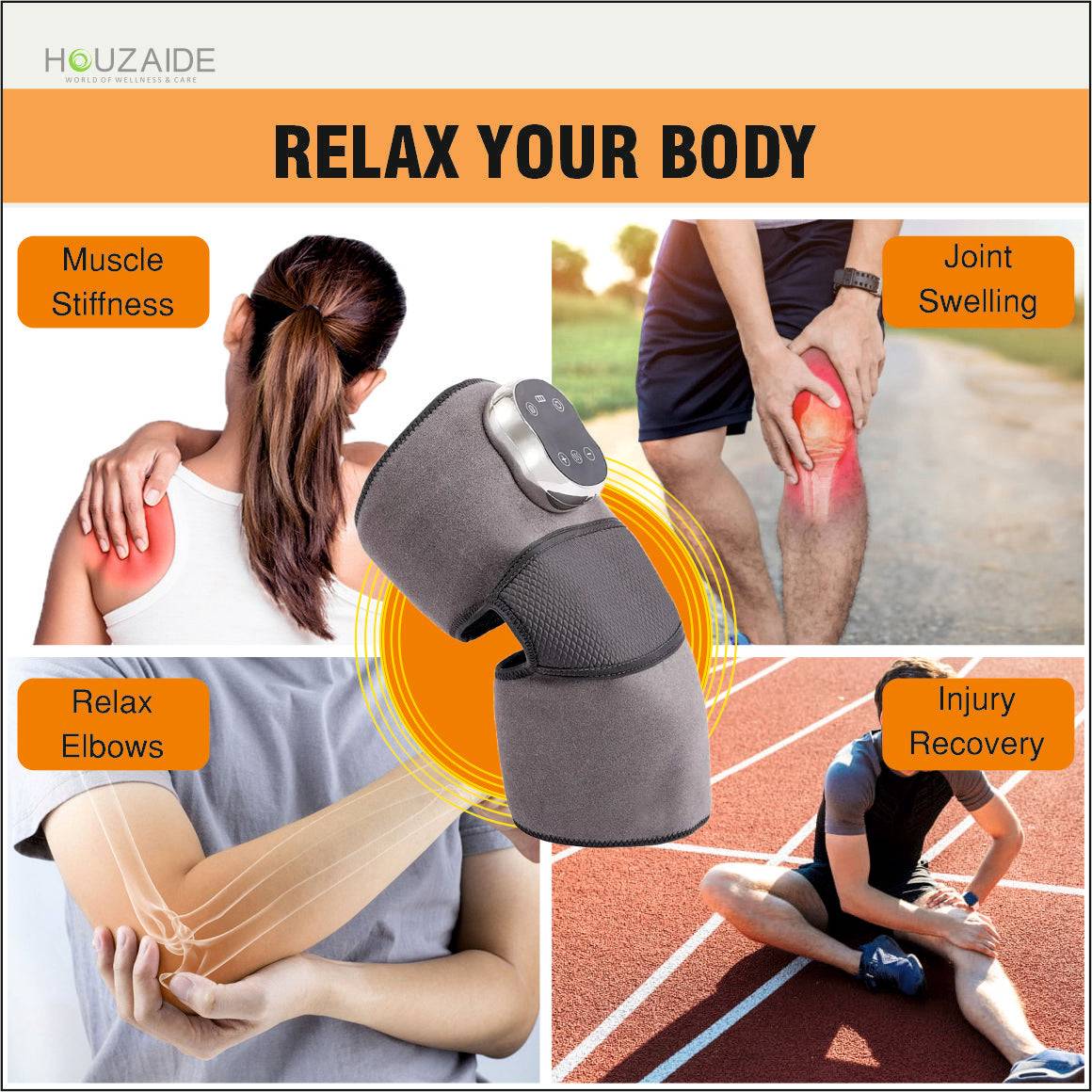 Knee massager for muscle stiffness and joint swelling relief