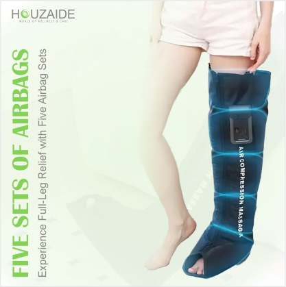 HOUZAIDE Cordless Leg & Foot Massager – Full Leg Pain Relief Machine with Air Compression  for Fast Recovery HA1201