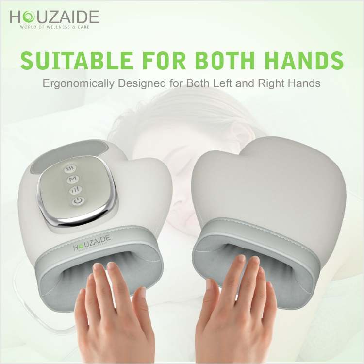 HOUZAIDE FlexiHeal Pro Electric Hand & Finger Massager – Air Compression & Acupressure Therapy for Pain Relief, Relaxation & Circulation – Unisex Wellness Device HA1301
