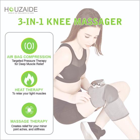Houzaide Aaranya 3-in-1 knee massager with air compression, heat therapy, and vibration massage for joint pain relief
