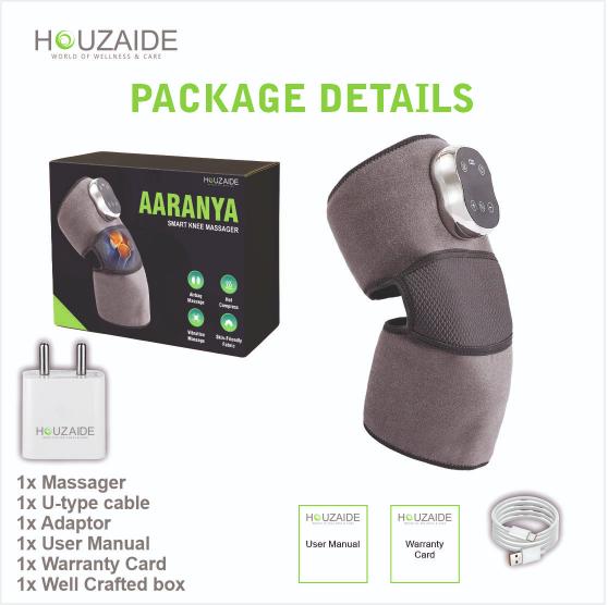 HOUZAIDE Knee Massager for Joint Pain Relief, Advanced 7-Level Heating, 3 Level Air Compression & 3 Modes Vibration, Knee Pain Relief Enhanced Recovery for Knees & Joints with Orthozen Roll-on HA204WR