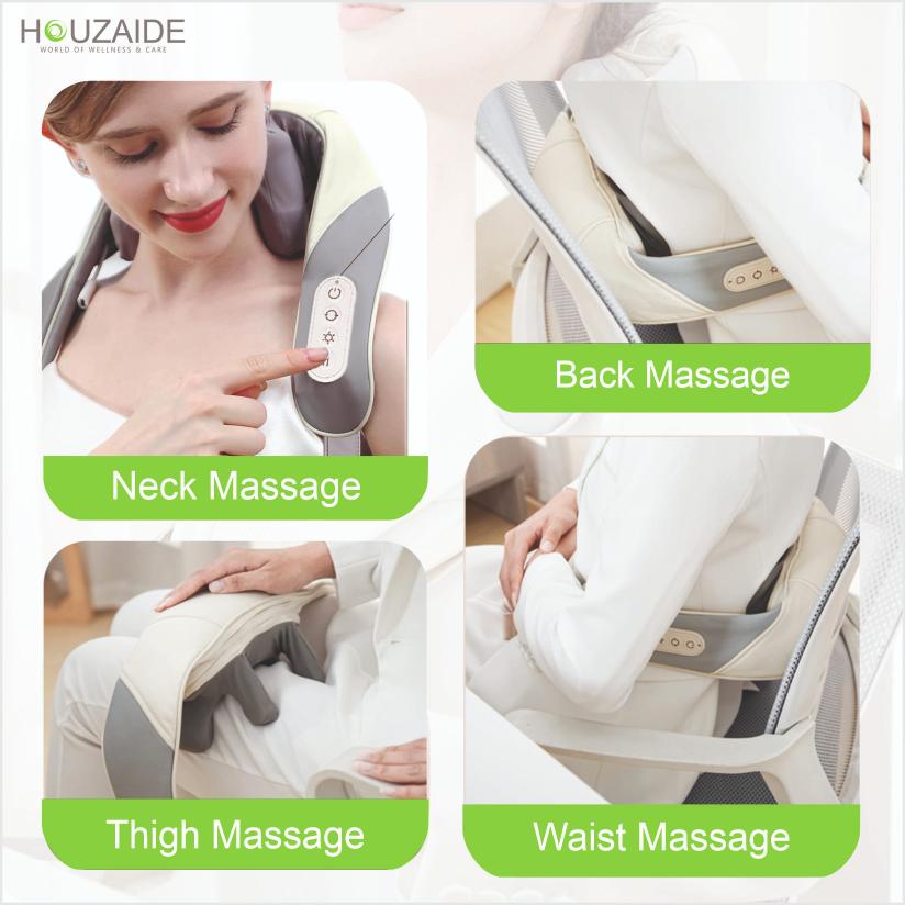 Houzaide multifunctional neck massager for neck, back, waist, and thigh massage to relieve cervical and body pain