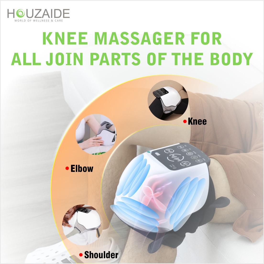 Houzaide multifunction knee massager for joint pain relief, suitable for knee, elbow, and shoulder massage with heat and air compression