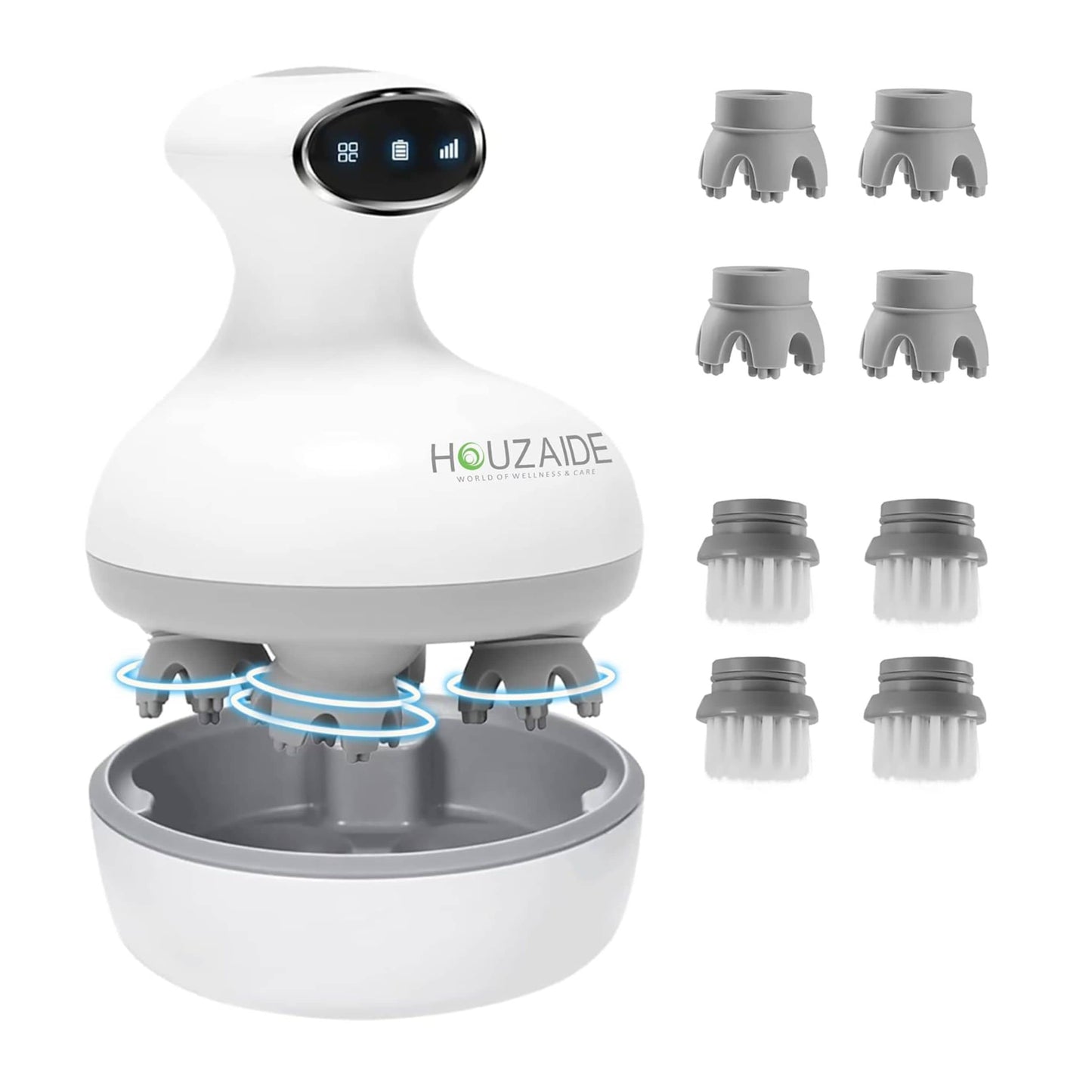 Smart Scalp Massager with Vibration and Facial Brush Attachments (HA102) Valentine's Day Gift Option