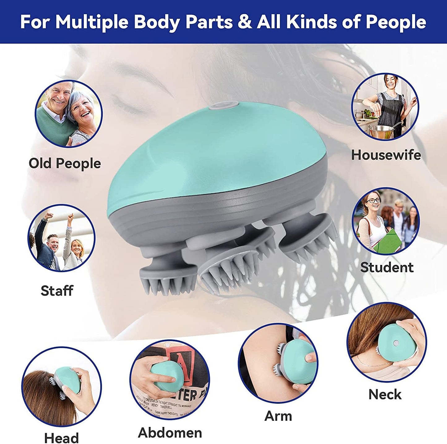 HOUZAIDE Mini Smart Scalp Massager (HA104M) for Hair Growth Mothers Day Gift