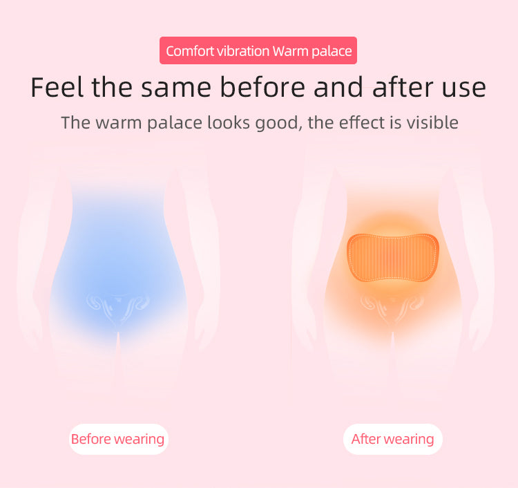 Before and after use effect of warm palace belt for period pain relief