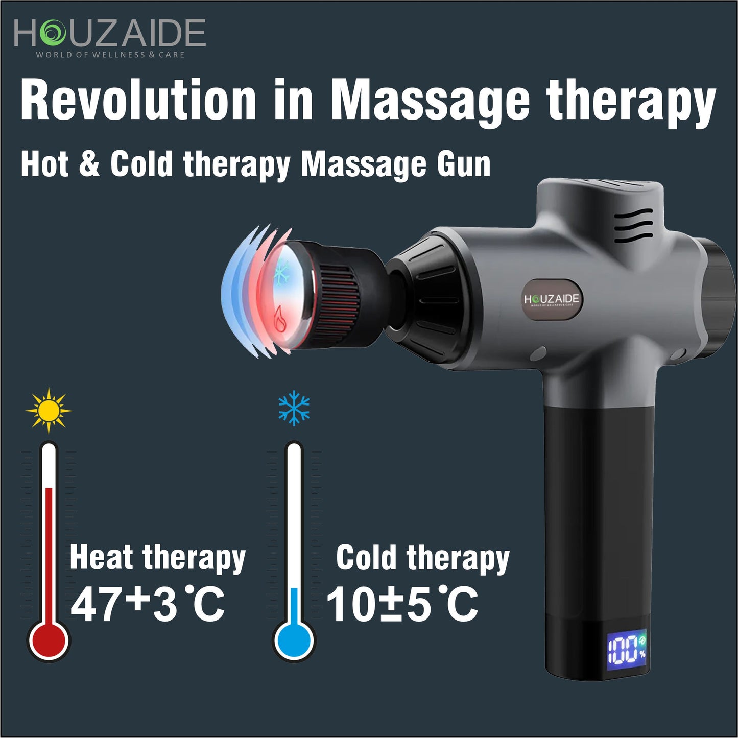 HOUZAIDE Vajra Pro Hot and Cold Massage Gun for Gym Enthusiasts and Sports person