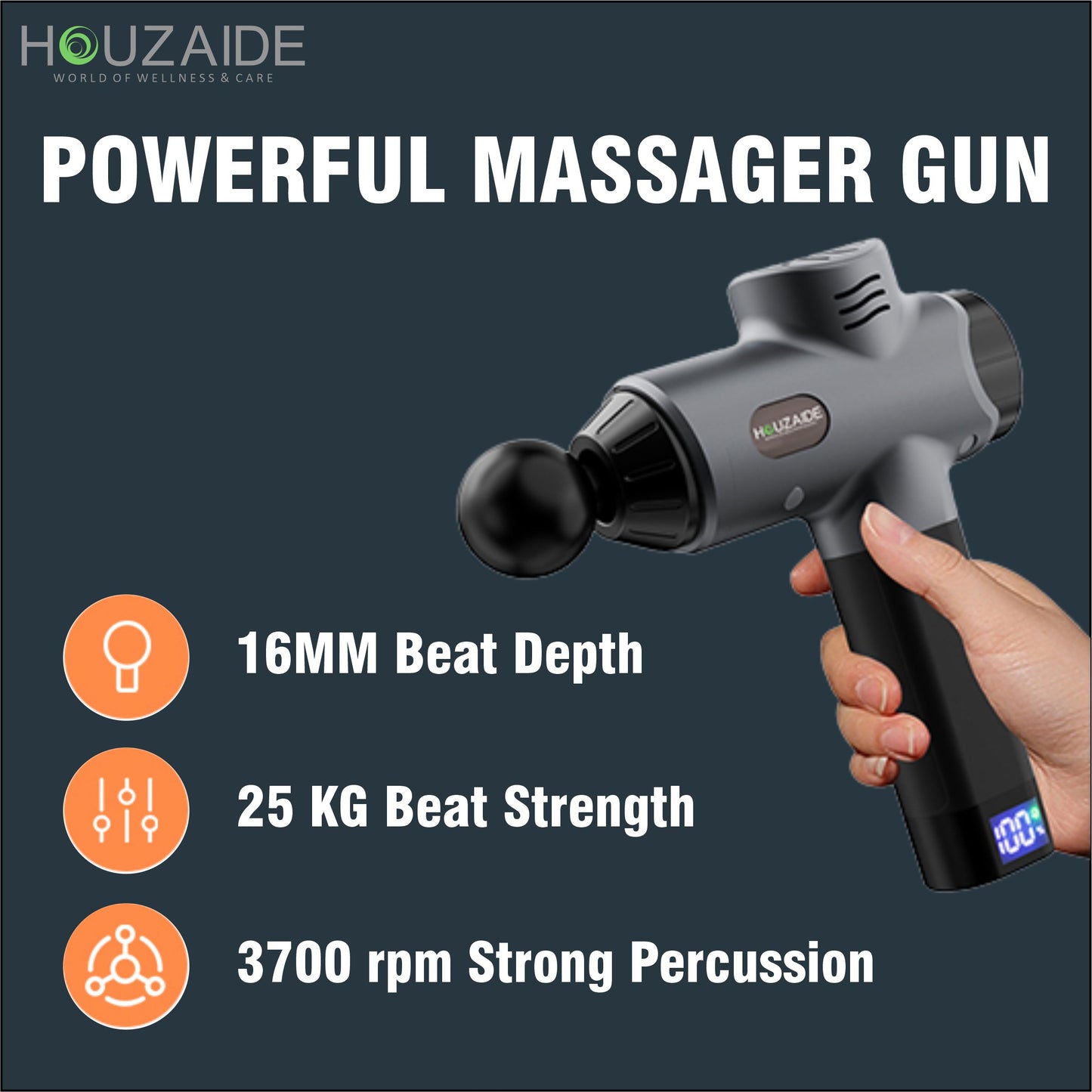 HOUZAIDE Vajra Pro Hot and Cold Massage Gun for Gym Enthusiasts and Sports person