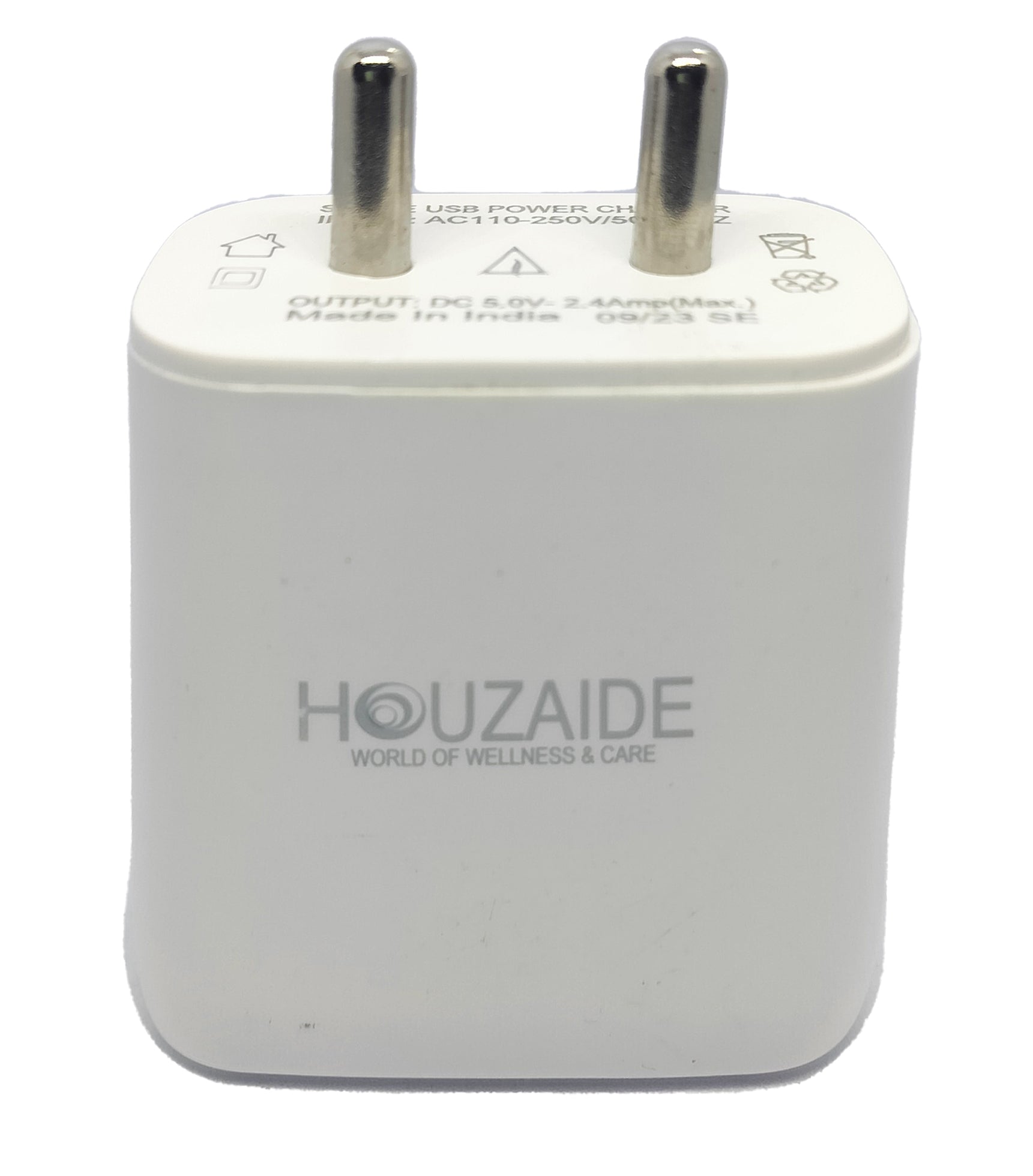 Houzaide smart USB charger adapter front view