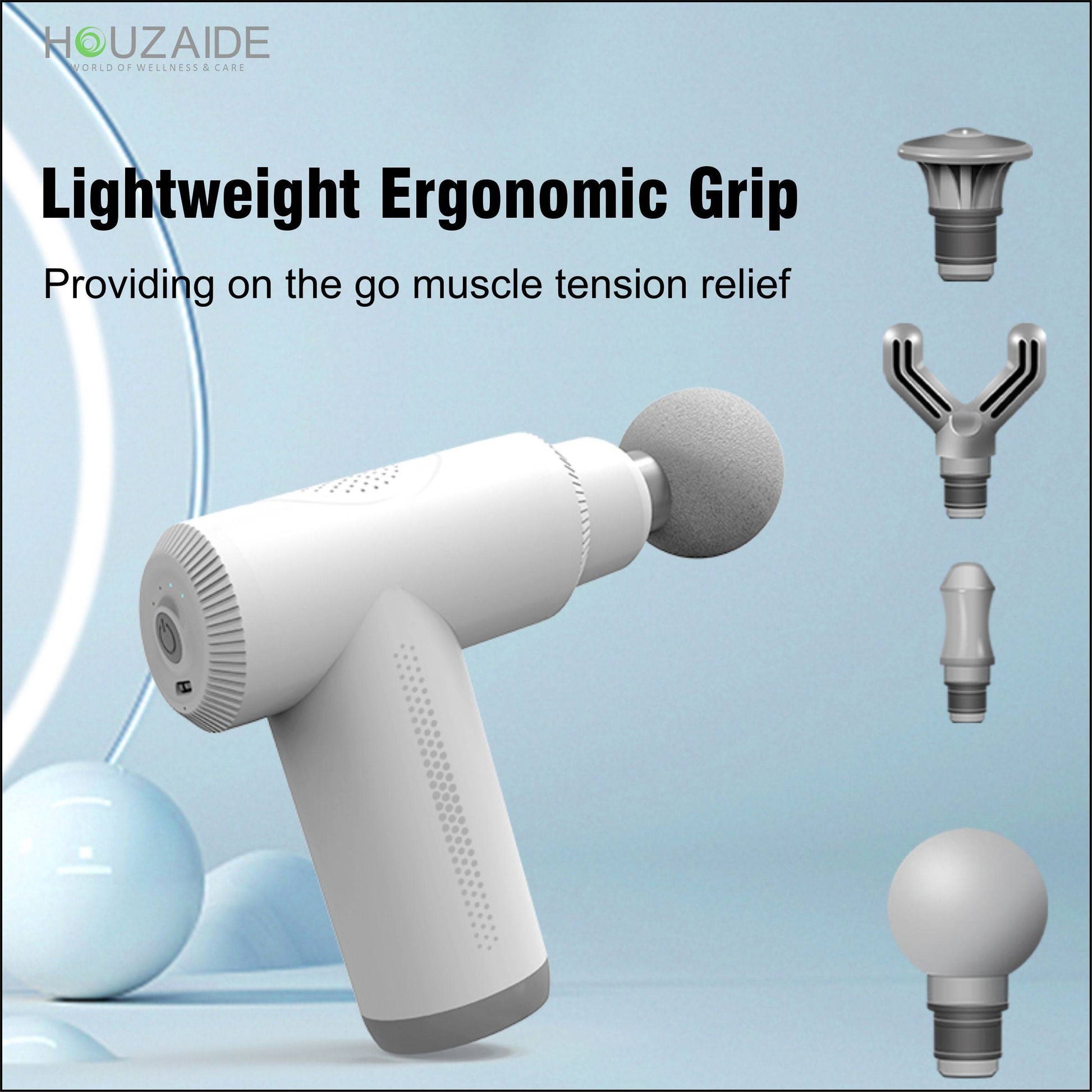 Lightweight ergonomic massage gun for muscle tension relief