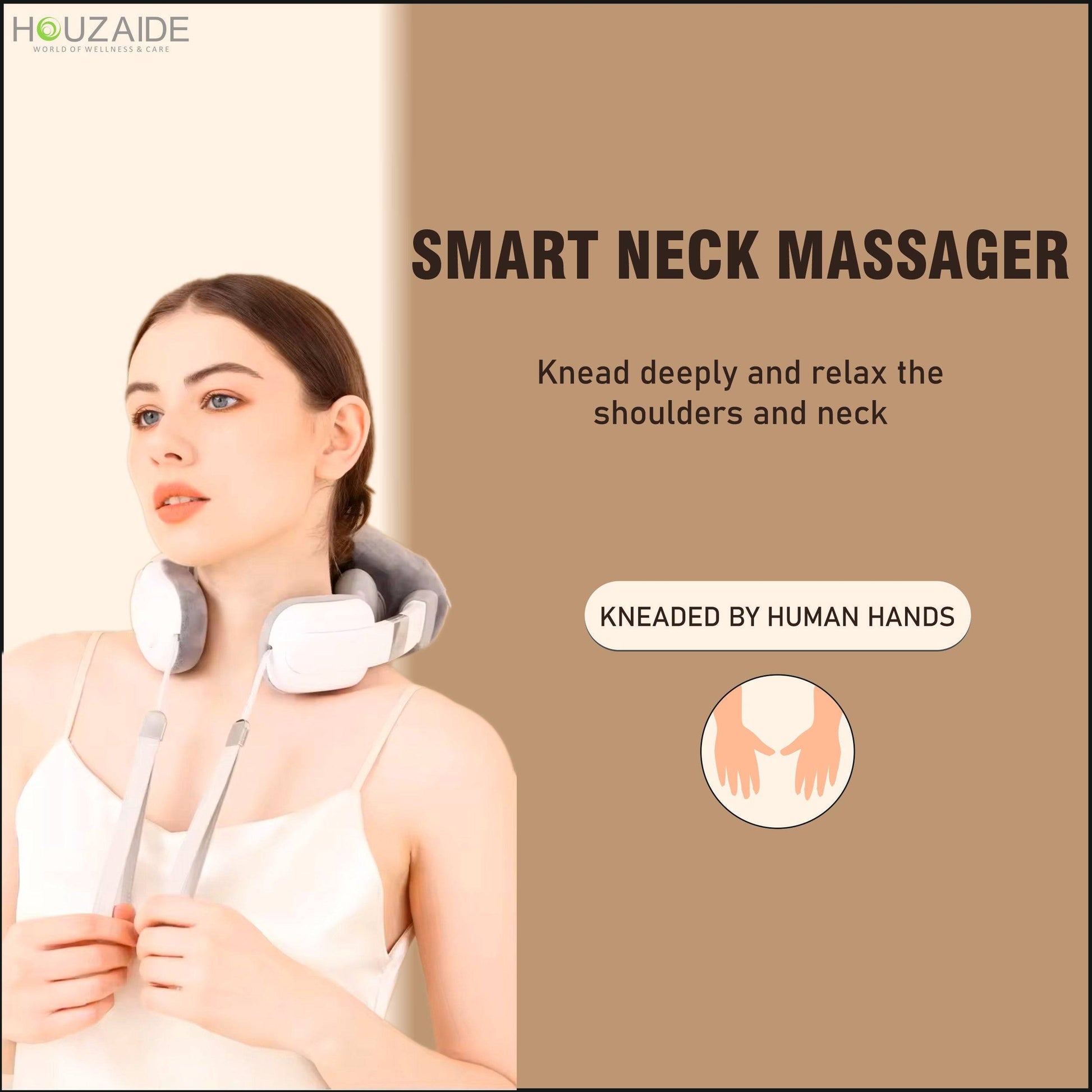 Smart Neck and Shoulder Massager with human hand-like kneading feature