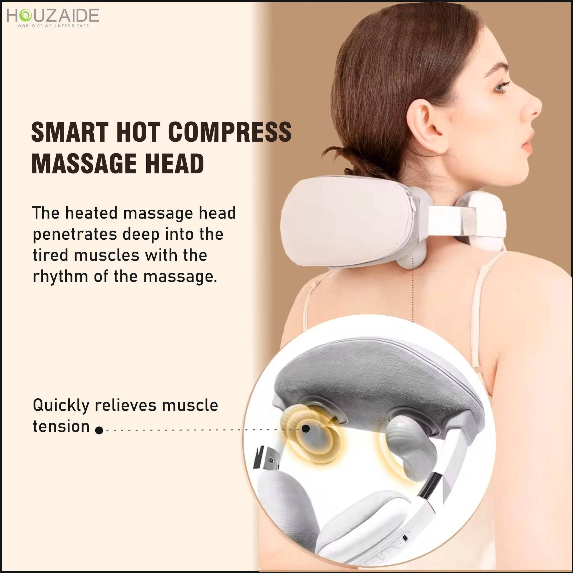 Smart hot compress feature of Smart Neck and Shoulder Massager for cervical pain relief