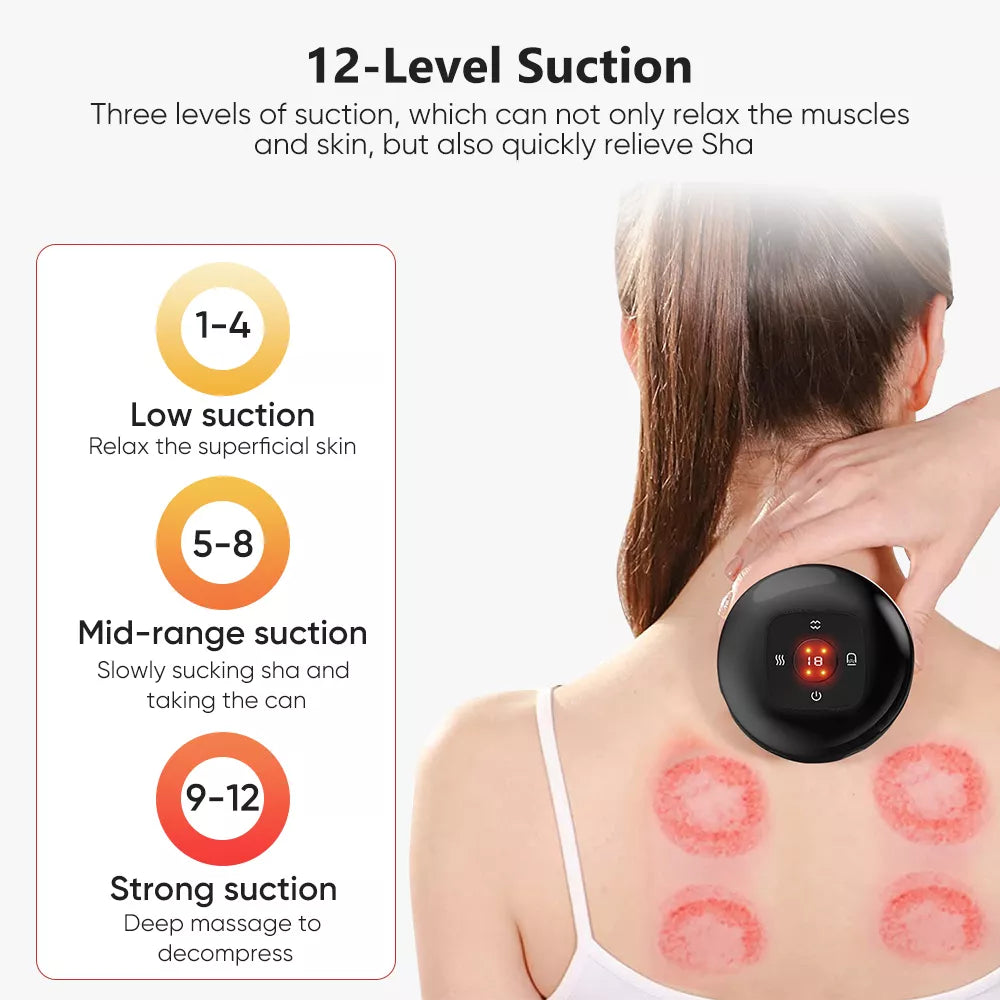 12-level suction cupping therapy for muscle relaxation