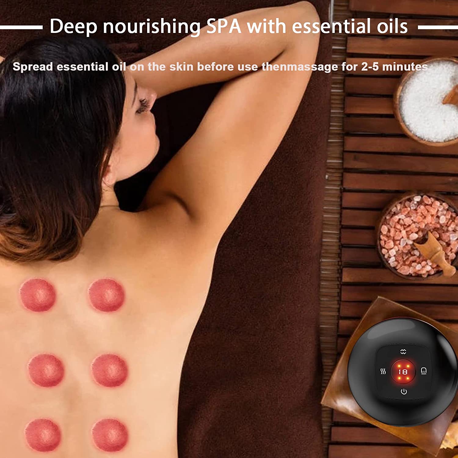 Deep nourishing spa with essential oils and cupping therapy