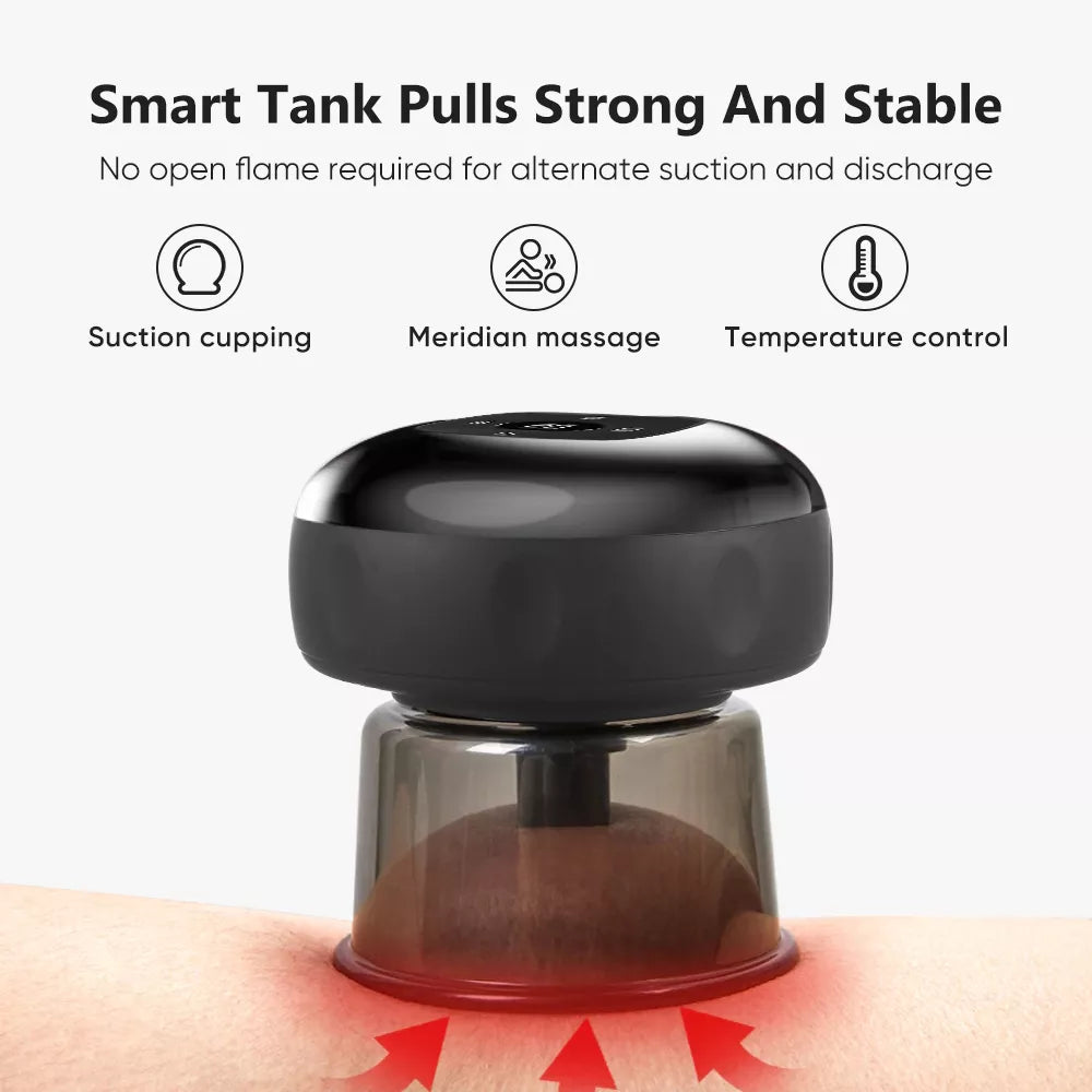 Smart tank cupping device with suction and temperature control